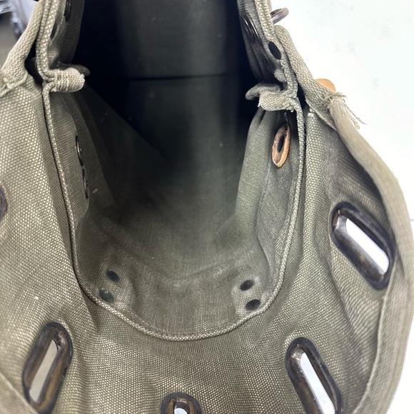 WWII 1940’s US Army Herkert Meisel Trunk Co Security Canvas and Leather Mail Bag - Picture 8 of 16